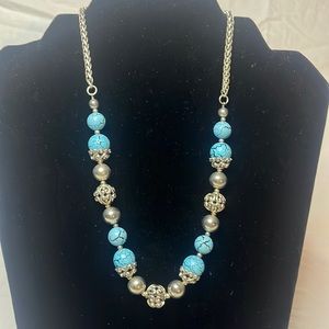 Silver & Turquoise Sphere necklace